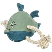 Trixie vis leer met touw - 28 cm