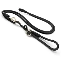 Morsø hondenriem retrieverlijn hands free soft rope gerecycled zwart - 260x1 cm - Hondenlijn