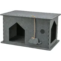 Trixie kattenmand huis lene vilt grijs - 54x30x35 cm