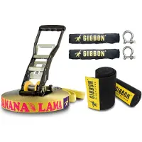 Gibbon Slacklines - Bananalama XL Treewear Set - Slackline 25 m, blauw/geel