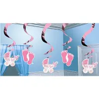 Amscan Swirls Baby Girl - 5 stuks