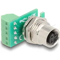 DeLOCK M12 Transfer Module Adapter 4 pin A-coded female to 5 pin terminal block for installation
