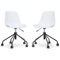 Nolon Set van 2 bureaustoelen Nout-Pip | kunststof wit 44.5x85x51.5 cm bureaustoelen | NADUVI