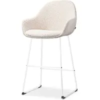 Nolon Barstoel Nino-Mae bouclé | teddystof beige 57.5x103x59.5 cm barkrukken | NADUVI