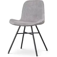 Nolon Eetkamerstoel Noa-Fé ribstof | ribfluweel grijs 52.5x82.5x54 cm eetkamerstoelen | NADUVI