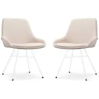Nolon Set van 2 eetkamerstoelen Noa-Isa | chenille beige 54x85.5x54 cm eetkamerstoelen | NADUVI