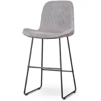 Nolon Barstoel Nino-Fé ribstof | ribfluweel grijs 52.5x110x54 cm barkrukken | NADUVI
