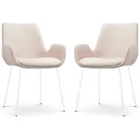 Nolon Set van 2 eetkamerstoelen Nora-Eef | chenille beige 62x89x56.5 cm eetkamerstoelen | NADUVI