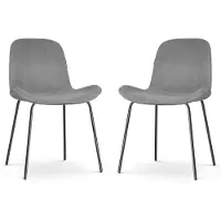 Nolon Set van 2 eetkamerstoelen Nora-Fé velvet | fluweel grijs 52.5x83.5x54 cm eetkamerstoelen | NADUVI