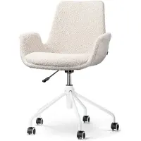 Nolon Bureaustoel Nout-Eef bouclé beige | Nolon teddystof beige 61.5x89x56.5 cm bureaustoelen | NADUVI