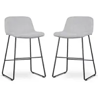 Nolon Set van 2 barstoelen Nino-Mats | chenille grijs 45x90x48 cm barkrukken | NADUVI