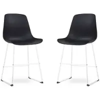 Nolon Set van 2 barstoelen Nino-Pip | kunststof zwart 44.5x100.5x51.5 cm barkrukken | NADUVI