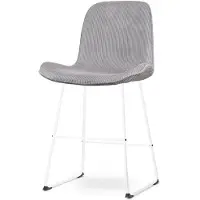 Nolon Barstoel Nino-Fé ribstof | ribfluweel grijs 52.5x100x54 cm barkrukken | NADUVI