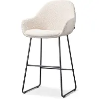 Nolon Barstoel Nino-Mae bouclé | teddystof beige 57.5x103x59.5 cm barkrukken | NADUVI