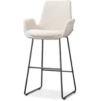 Nolon Barstoel Nino-Eef bouclé | teddystof beige 61.5x115.5x56.5 cm barkrukken | NADUVI