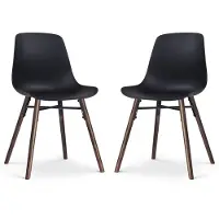 Nolon Set van 2 eetkamerstoelen Nena-Pip | kunststof zwart 44.5x83x51.5 cm eetkamerstoelen | NADUVI
