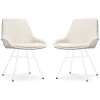 Nolon Set van 2 eetkamerstoelen Noa-Isa bouclé | teddystof beige 54x85.5x54 cm eetkamerstoelen | NADUVI