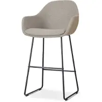 Nolon Barstoel Nino-Mae | chenille grijs 57.5x113x59.5 cm barkrukken | NADUVI