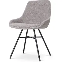 Nolon Eetkamerstoel Noa-Isa bouclé | teddystof grijs 54x85.5x54 cm eetkamerstoelen | NADUVI