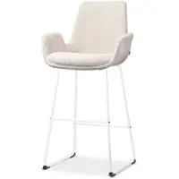Nolon Barstoel Nino-Eef bouclé | teddystof beige 61.5x115.5x56.5 cm barkrukken | NADUVI