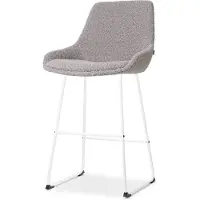 Nolon Barstoel Nino-Isa bouclé | teddystof grijs 54x102x54 cm barkrukken | NADUVI