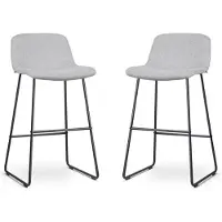 Nolon Set van 2 barstoelen Nino-Mats | chenille grijs 45x100x48 cm barkrukken | NADUVI