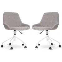Nolon Set van 2 bureaustoelen Nout-Isa bouclé | teddystof grijs 54x86.5x54 cm bureaustoelen | NADUVI
