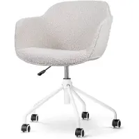 Nolon Bureaustoel Nout-Mae bouclé | teddystof beige 59.5x84x56 cm bureaustoelen | NADUVI