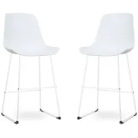 Nolon Set van 2 barstoelen Nino-Pip | kunststof wit 44.5x110.5x51.5 cm barkrukken | NADUVI