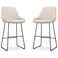 Nolon Set van 2 barstoelen Nino-Isa | chenille beige 54x112x54 cm barkrukken | NADUVI