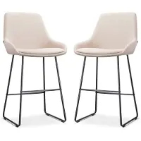 Nolon Set van 2 barstoelen Nino-Isa | chenille beige 54x102x54 cm barkrukken | NADUVI