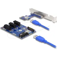 DeLOCK Riser Card PCI Express x1 to 3 x PCIe x1 with 50 cm USB cable