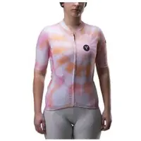LeBram Race damesfietsshirt met korte mouwen, roze en oranje