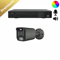 Dutch Security Systems 1x Beveiligingscamera set - Draadloos- Sony Bullet Premium 4K - Dual Light - Two-Way Audio - Zwart