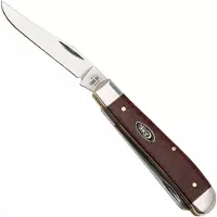 Case Knives Case Mini Trapper Smooth Dark Red Burlap Micarta, 12271, 10207 CS zakmes