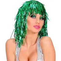 Widmann Disco pruik lurex groen