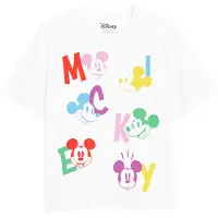 Disney Meisjes Mickey Mouse Letter T-Shirt (Wit)