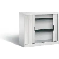 C+P Omnispace rolluikkast, 2 OH, afsluitbaar, B 1200 x D 420 x H 1030 mm, staal/kunststof, lichtgrijs