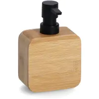 Zeller Zeeppompje/dispenser bamboe hout 10 x 15 cm - luxe kwaliteit - Zeeppompjes