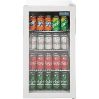 Polar Blikjeskoelkast glazen deur wit 88 liter | 82.5x43x48cm