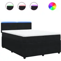 vidaXL Boxspringbed met matras, zwart, 140x200 cm, fluweel