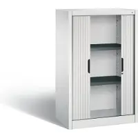 C+P Omnispace rolluikkast, 3 OH, afsluitbaar, B 800 x D 420 x H 1230 mm, staal/kunststof, lichtgrijs
