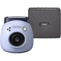 Fujifilm INSTAX PAL digital camera, Lavender Blue + printer Link WIDE, Mocha Gray