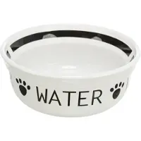 Trixie - Drinkbak - Hond - Water - Keramiek - Wit/Zwart - 2,6 ltr 25 cm