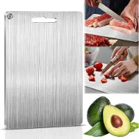 Equivera Titanium Snijplank - Geen Plastic - Geen Geurtjes - Roestvrij - Cutting Board - Anti Bacterieel - Vaatwasserbestendig