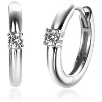 Zinzi APRIL oorringen 13mm zilver met geboortesteen diamant wit zirconia