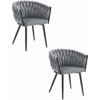 Leobert ORION stoel - lichtgrijs fluweel x 2