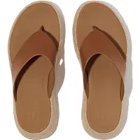 FitFlop Dames F-Mode Espadrille Leer Flatform T/Post Sandalen