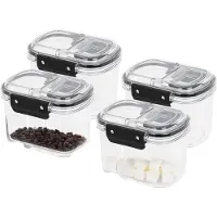 Hi Voorraad bus - 4x - 700 ml - 14 x 11 x 10 cm - met deksel - voorraadbus/bakjes