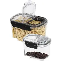 Hi Voorraad bus set van 2 - transparant - 1700 ml / 700 ml - met deksel - voorraadbus/bakjes